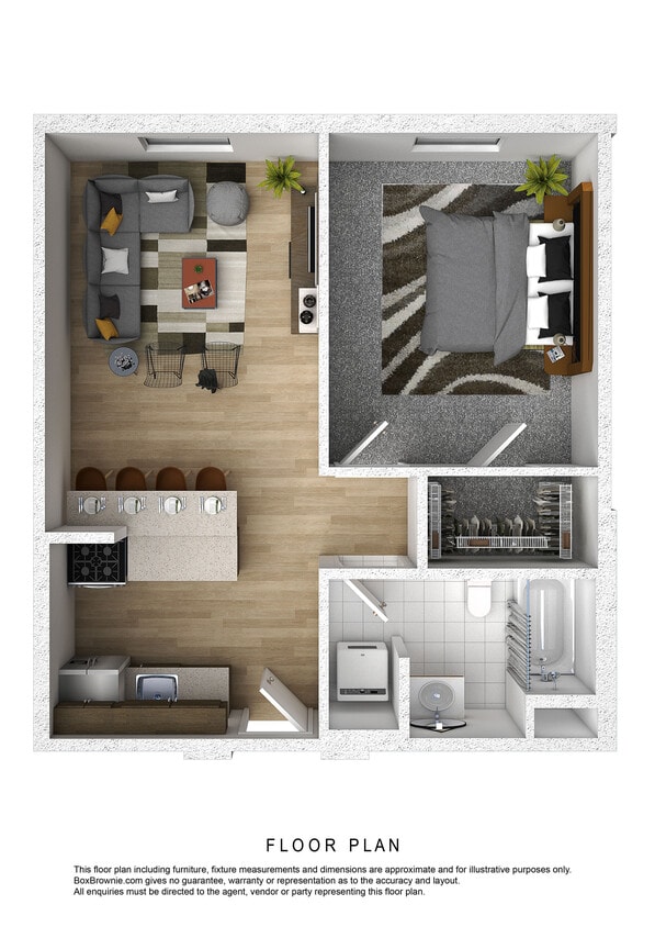 Floor Plan - 1 Bed 1 Bath Apartment