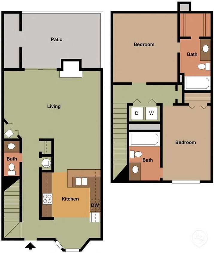 Floor Plan - 2BR Townhome
