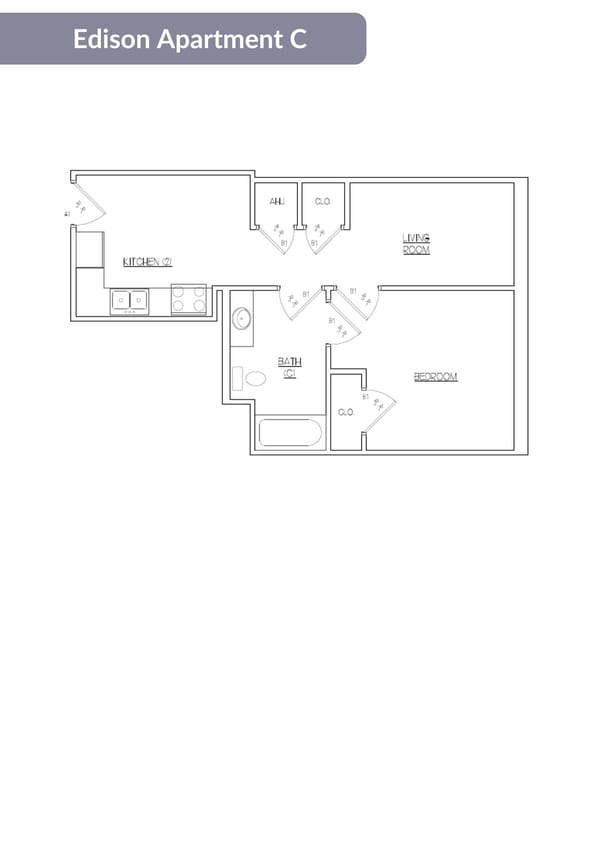 Floor Plan - Edison Apartment C