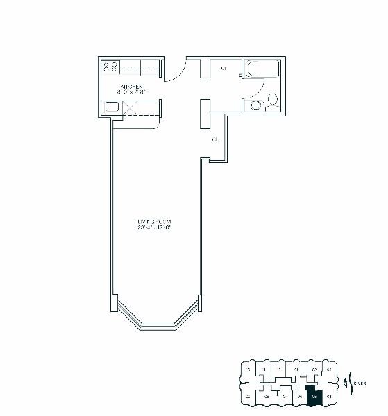 Floor Plan - RIVERSIDE - Studio One Bathroom