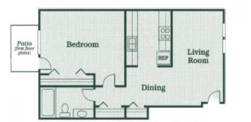 1BR/1BA - 1.1B