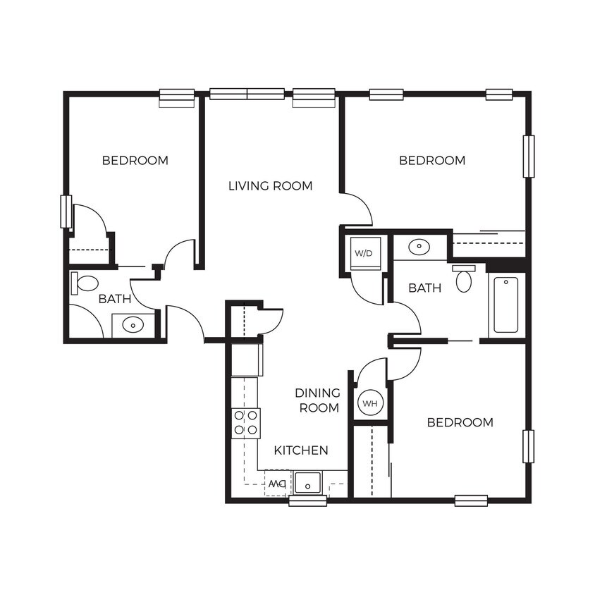 Floor Plan - 2 Bed 2 Bath