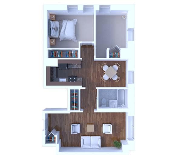 Floor Plan - 2 Bedroom Floor Plan B1
