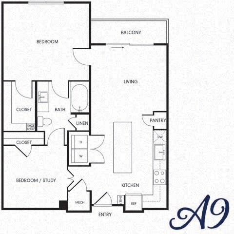 Floor Plan - One-Bedroom (A9)