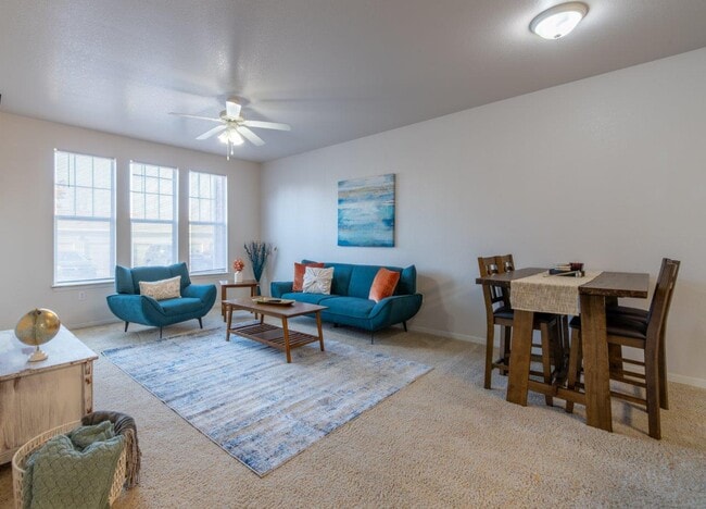1BR, 1BA - 785SF - Living Room/ Dinning - Canyon Court