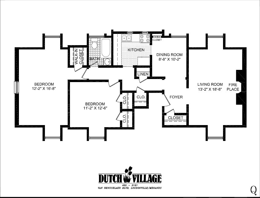 2 Bedroom, 1 Bath - Q