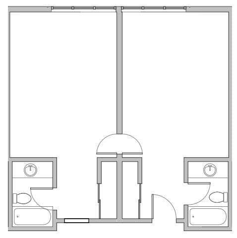 Floor Plan - 1 Bedroom +  1 Bath