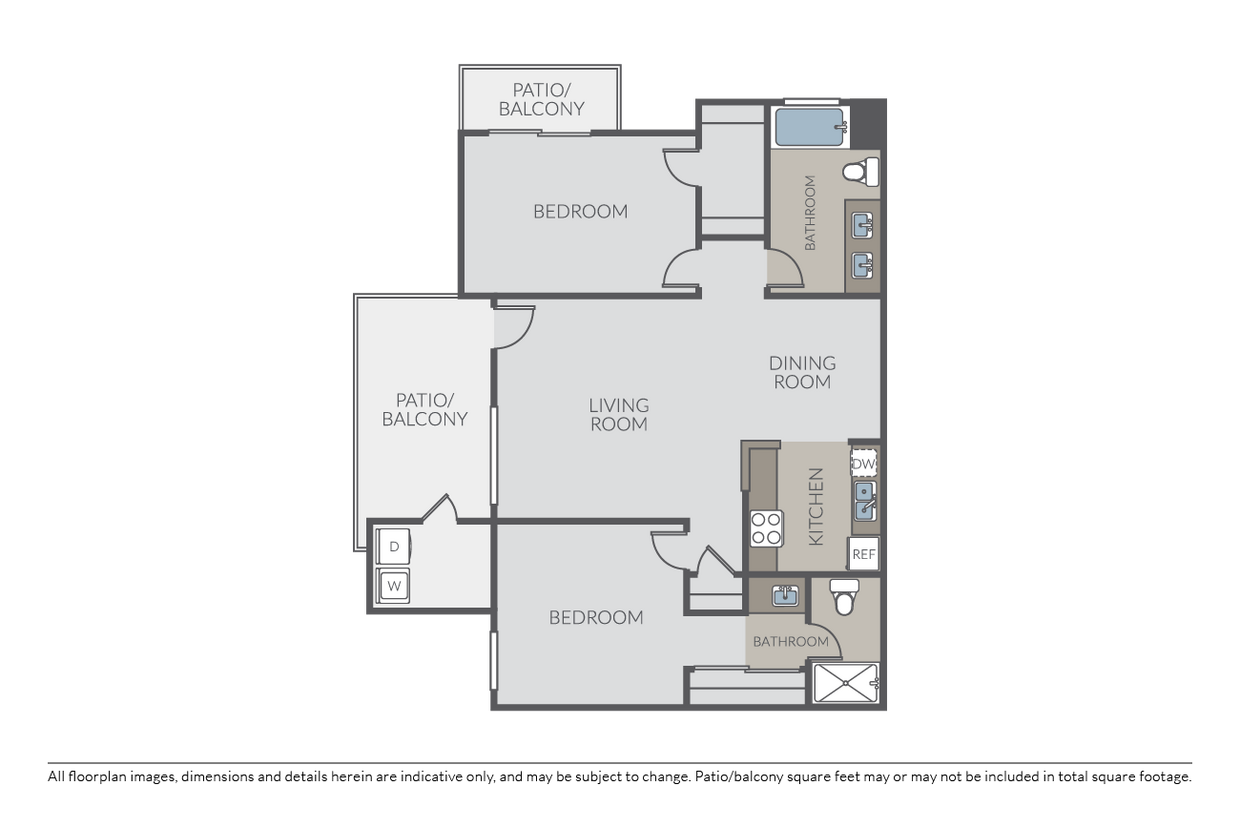 Floor Plan - 2 Bed 2 Bath (C)