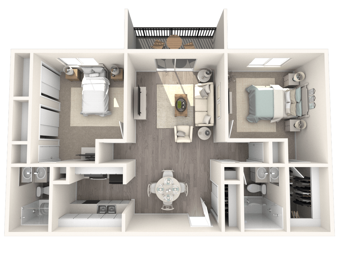 Floor Plan - Renovated 2 Bed 2 Bath