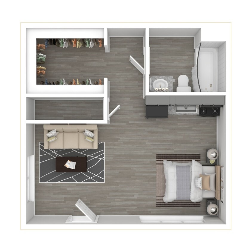 Floor Plan - Studio   1Bathroom