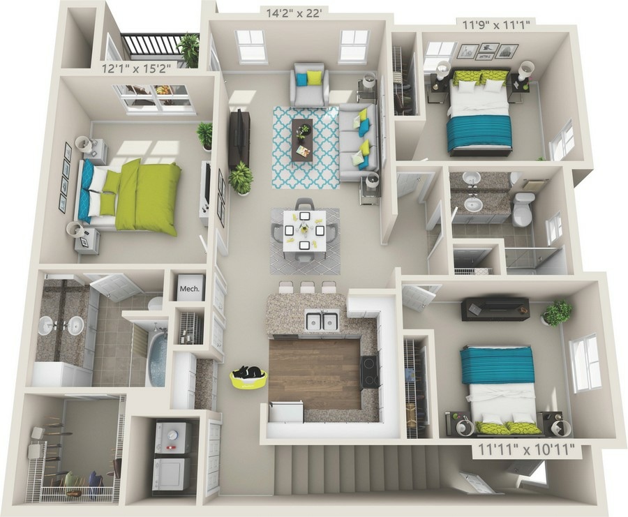 DOGWOOD.jpg - C1 DOGWOOD - 3 Bedroom, 2 Bathroom