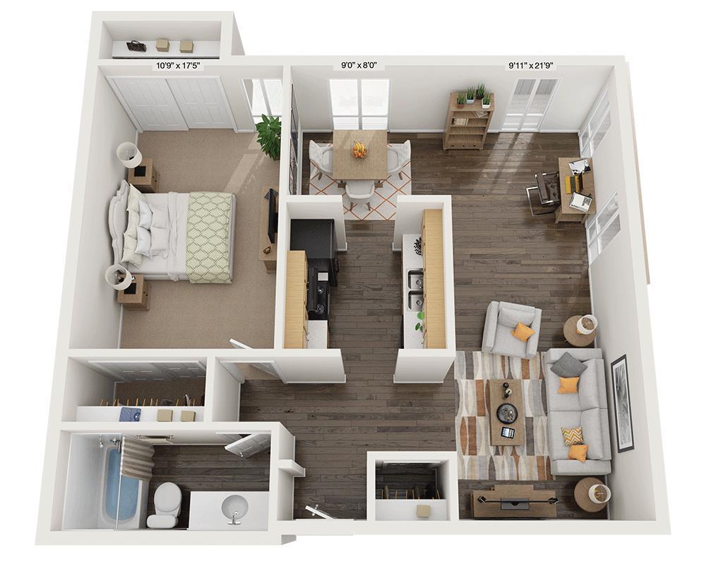 Floor Plan - One Bedroom Laguna