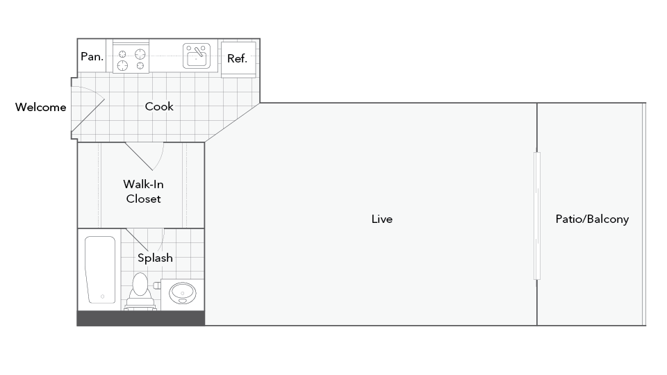 Fayette Studio Floorplan - Fayette