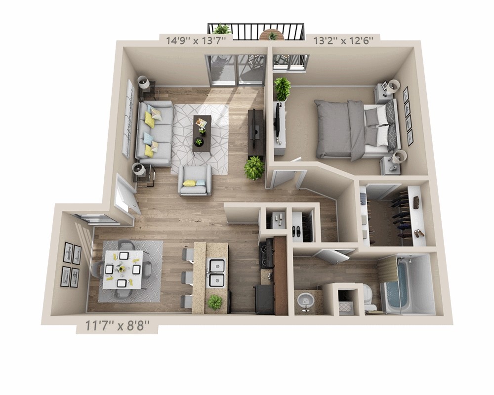 Floor Plan - One Bedroom A1COW