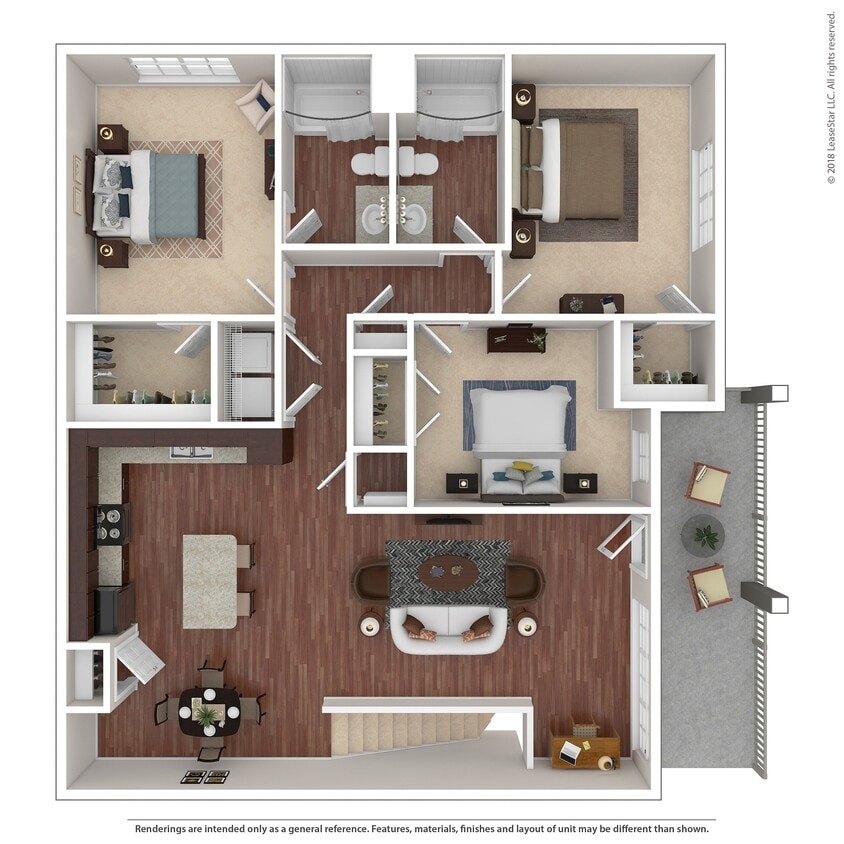 B6 3D Floor plan - B6