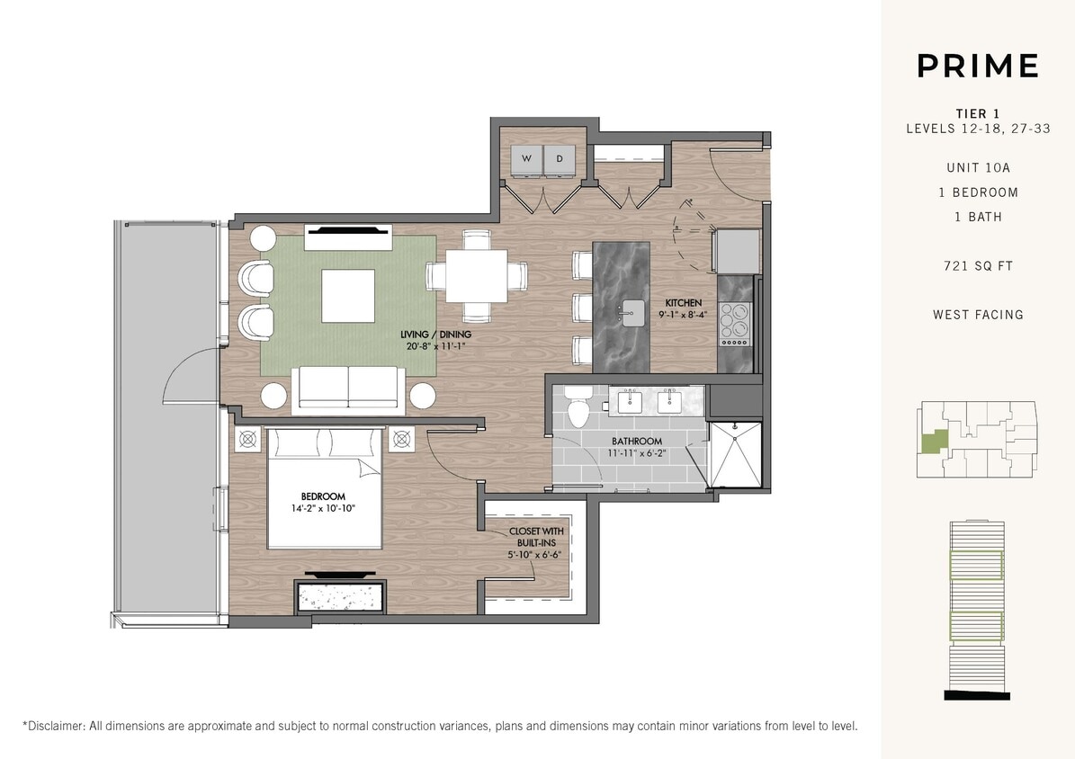 Floor Plan - Prime One BR Stack 10