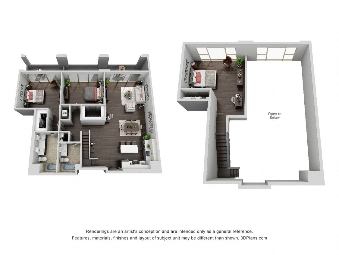 Floor Plan - 2 Bedroom Loft Penthouse