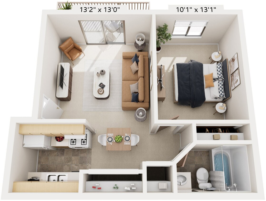 Floor Plan - One Bedroom