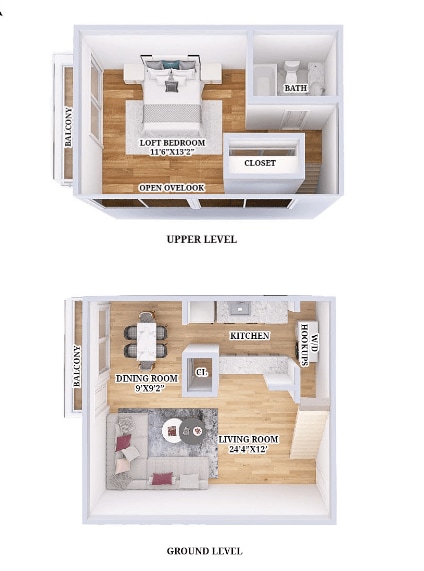 Floor Plan - Renovated 1 Bed 1 Bath Loft