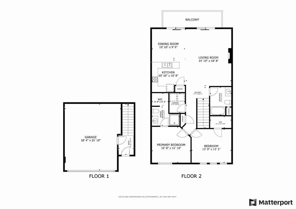 Floor Plan - ARV10 - 2 Bed 2 Bath 2nd Floor 2 Stall Att Gar
