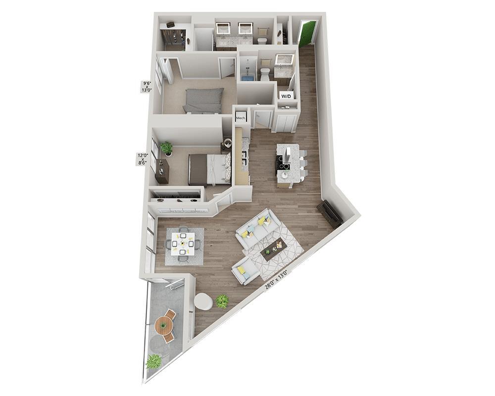 Floor Plan - Two Bedroom B2T