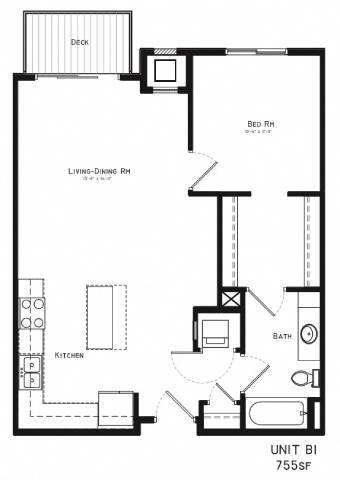 Floor Plan - One Bedroom