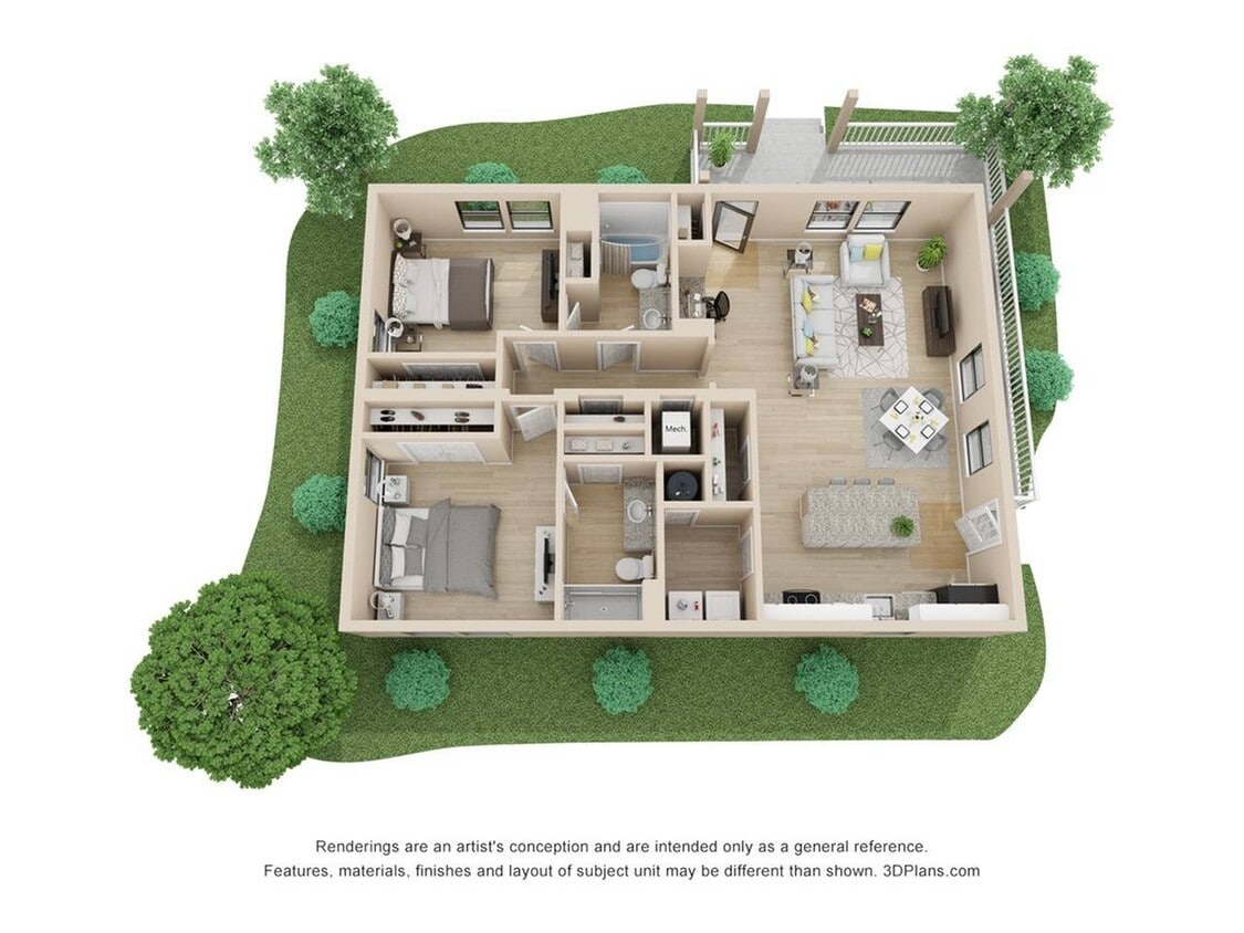 2 Bedroom | 2 Bath | 1300 SF - Cypress