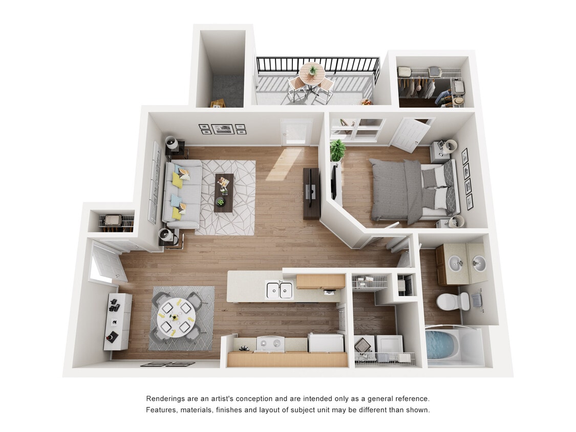 Floor Plan - One Bedroom, One Bathroom