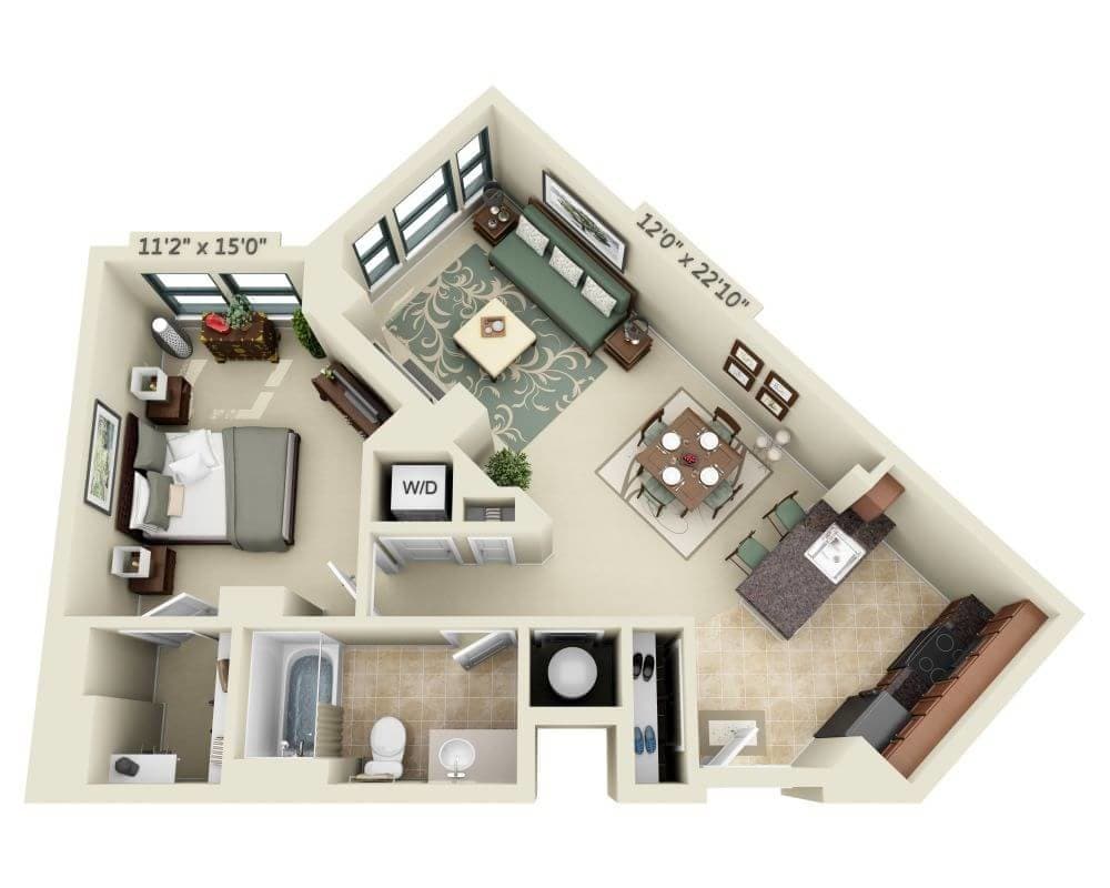 Floor Plan - One Bedroom A1H