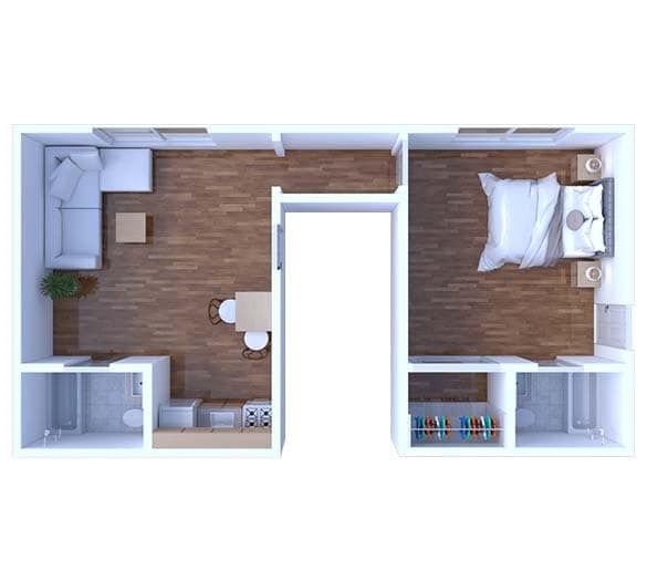 Floor Plan - 1 Bedroom Floor Plan A10 53 2