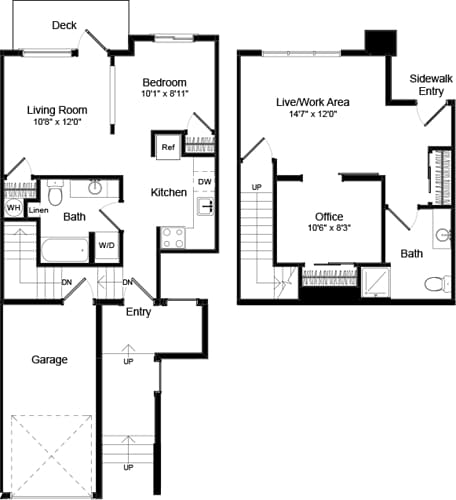 Floor Plan - Live Work 1-A - Phase III