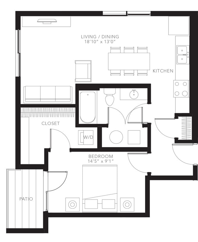 Floor Plan - 1BR-A5