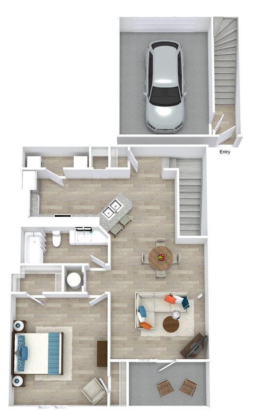 Floor Plan - A3 Upper w Garage