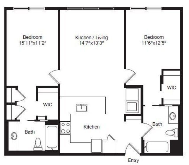 Floor Plan - B02A | 2X2 ALT