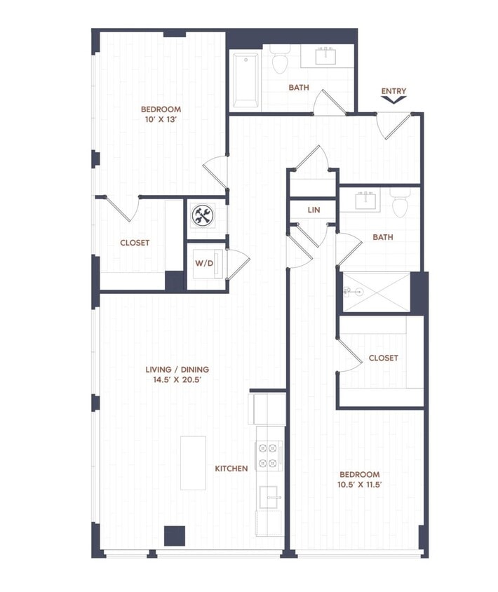 Floor Plan - 2 Bed/2 Bath-B09