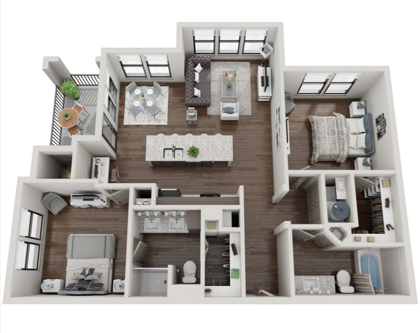 B3 1137 sq. ft. - Two-Bedroom (B3)