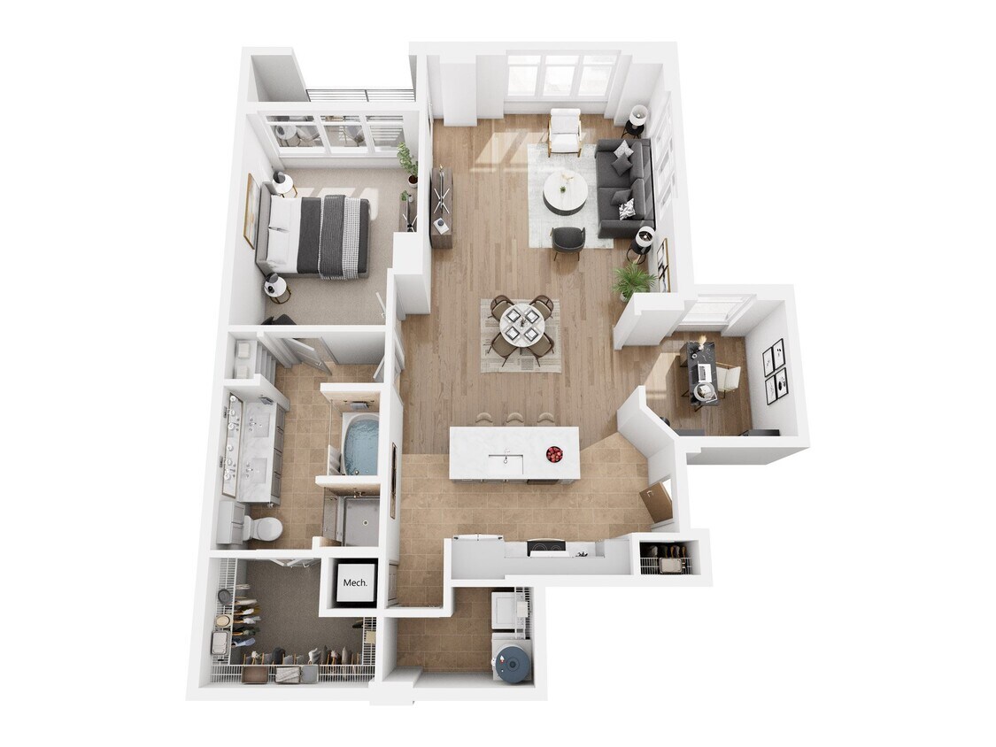 Floor Plan - A1BD- Renovated
