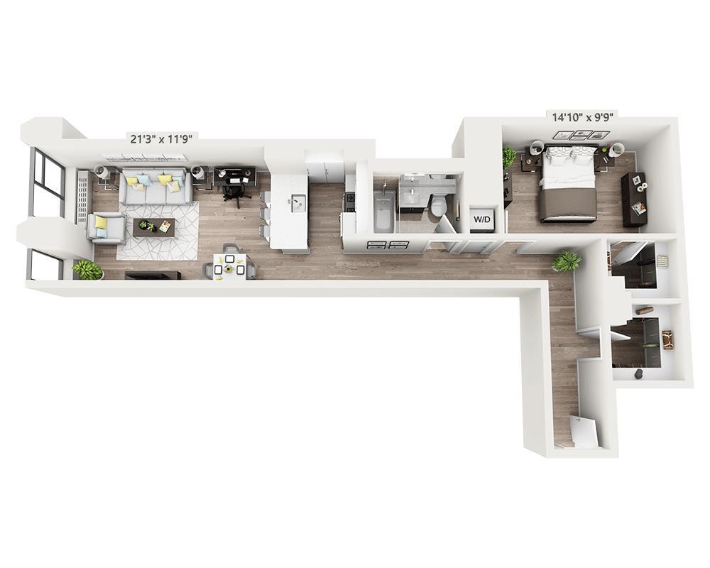 Floor Plan - Studio w/Home Office Z