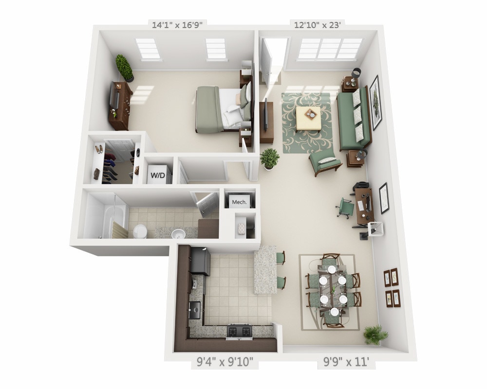 Floor Plan - One Bedroom A1C