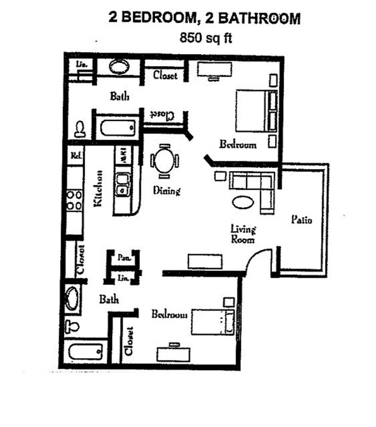 Floor Plan - 2X2 Renovated- First Floor