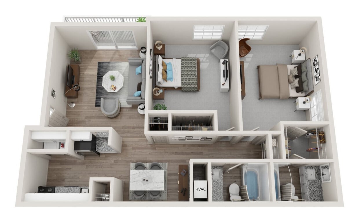 Floor Plan - 2 Bed 2 Bath
