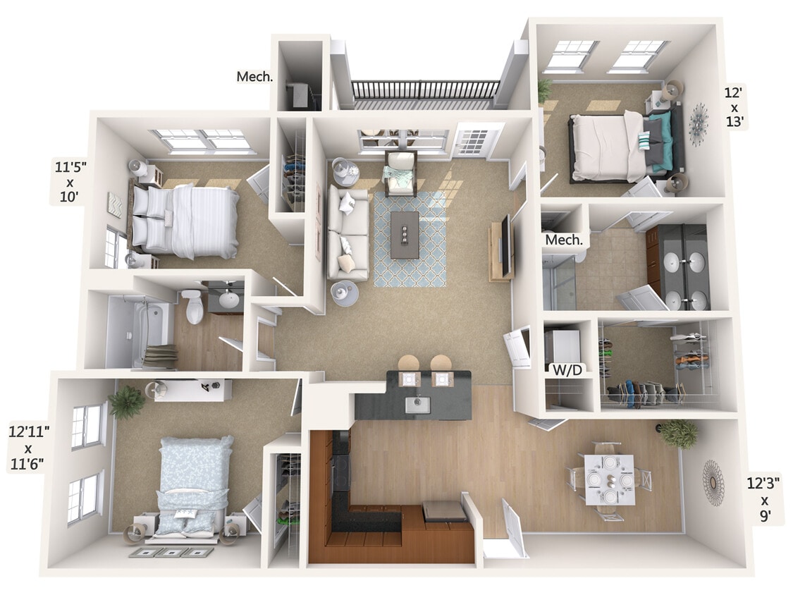 Floor Plan - C1-1-1305sq
