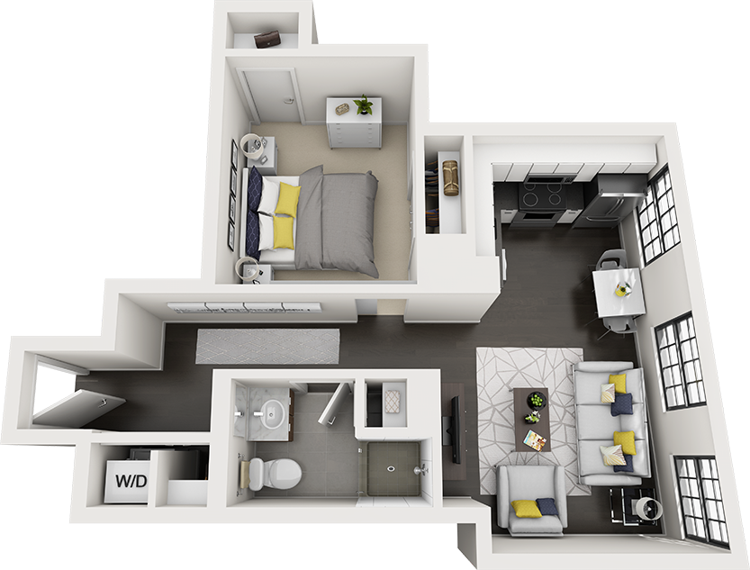 Floor Plan - Studio/1 Bath-e10b