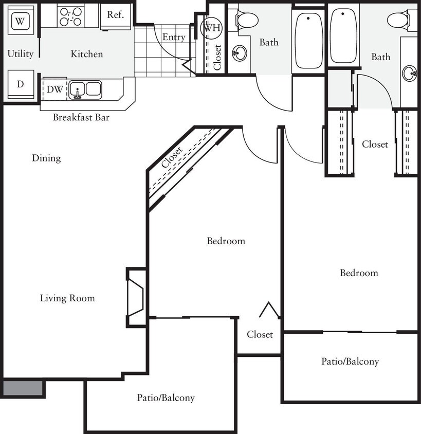 Floor Plan - 2x2 - F