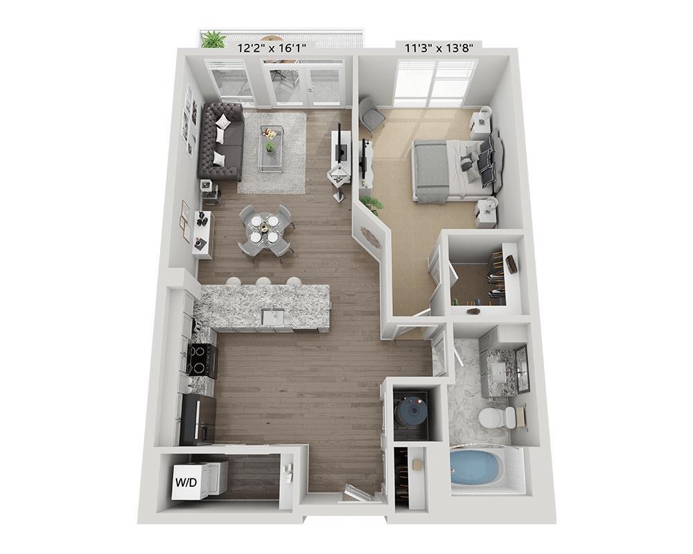 Floor Plan - One Bedroom A1E