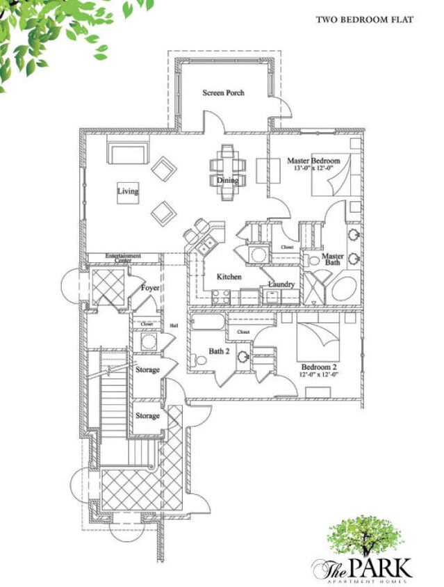 Floor Plan - Two Bedrooms, Two Baths ADA