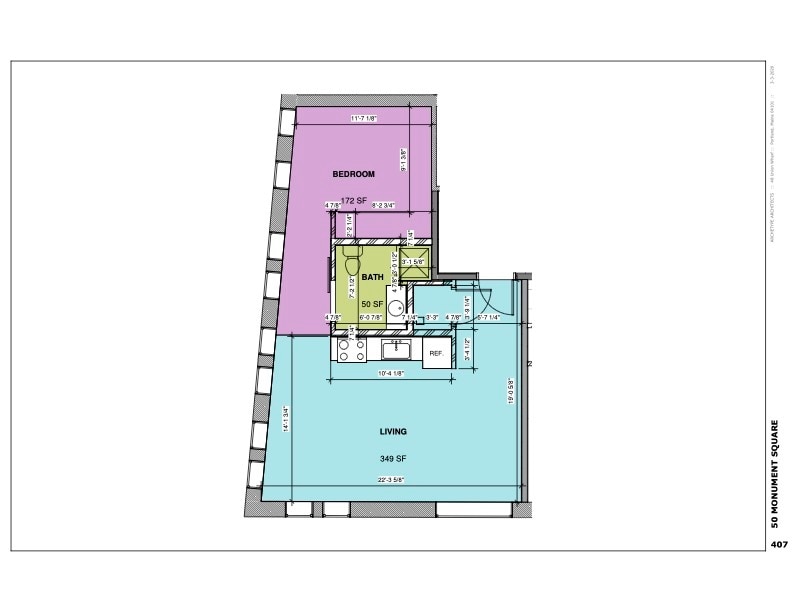 Floor Plan - 50 Monument Square, Unit 407