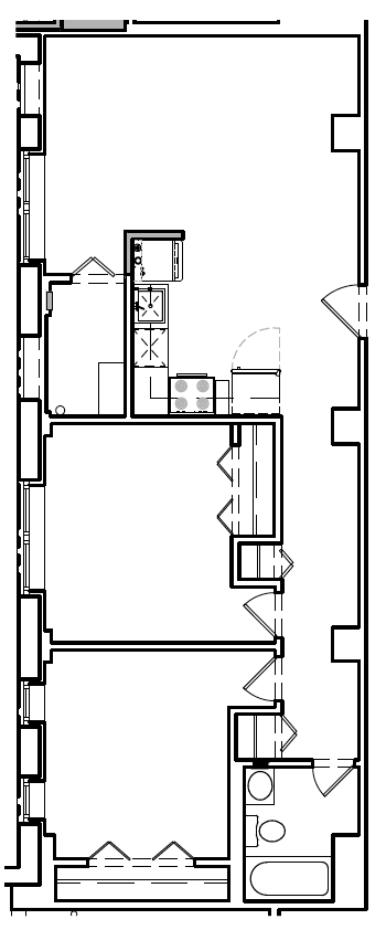 Floor Plan - Two Bedrooms 1 Bathroom