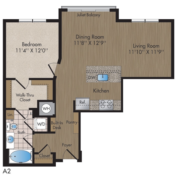 Floor Plan - A2 Jade 842 sq ft