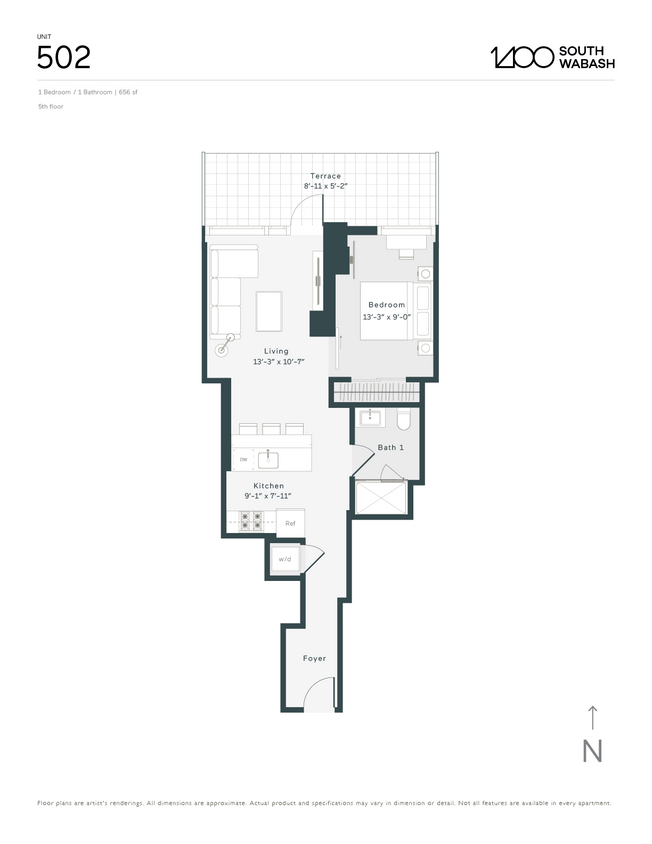 O1 floor plan 1400 Wabash - O1